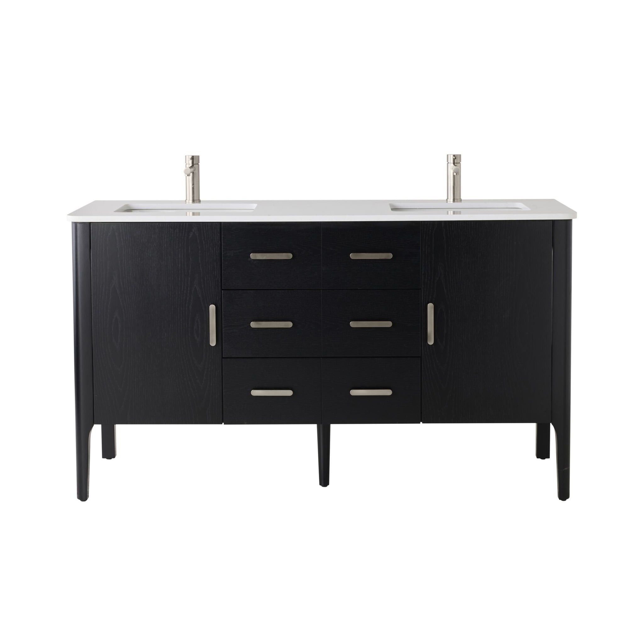 Odin Double Vanity Black Oak 1550mm