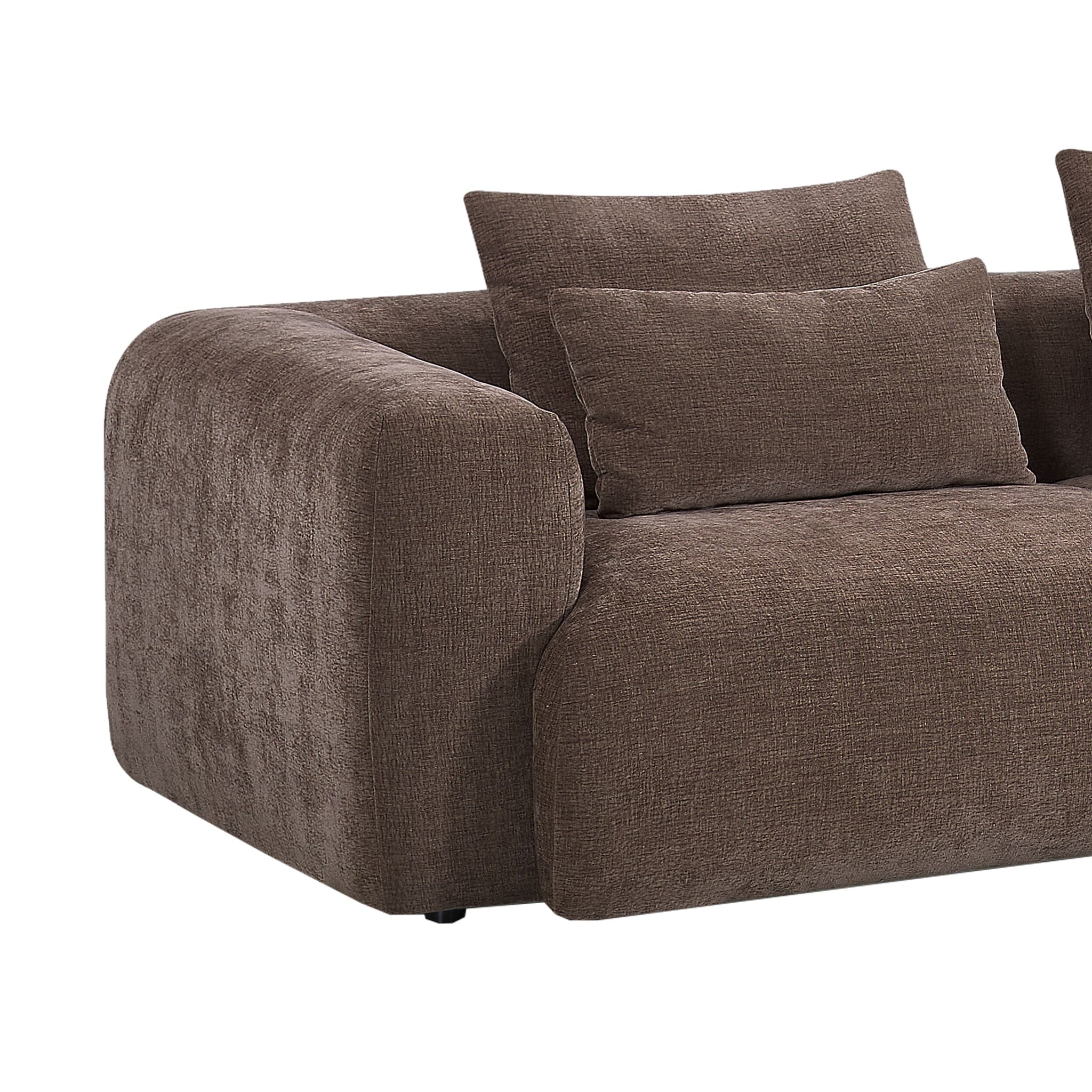 Torino 3 Seater Modular Chaise Chocolate