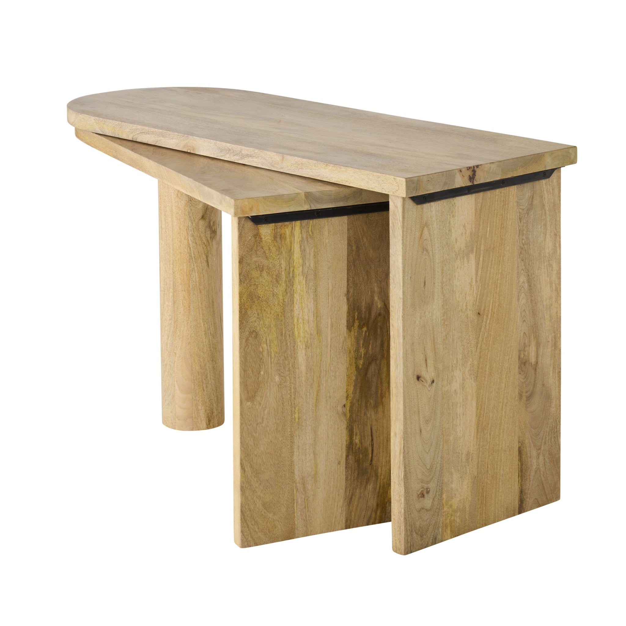 Harrie L Shape Rotating Desk Natural