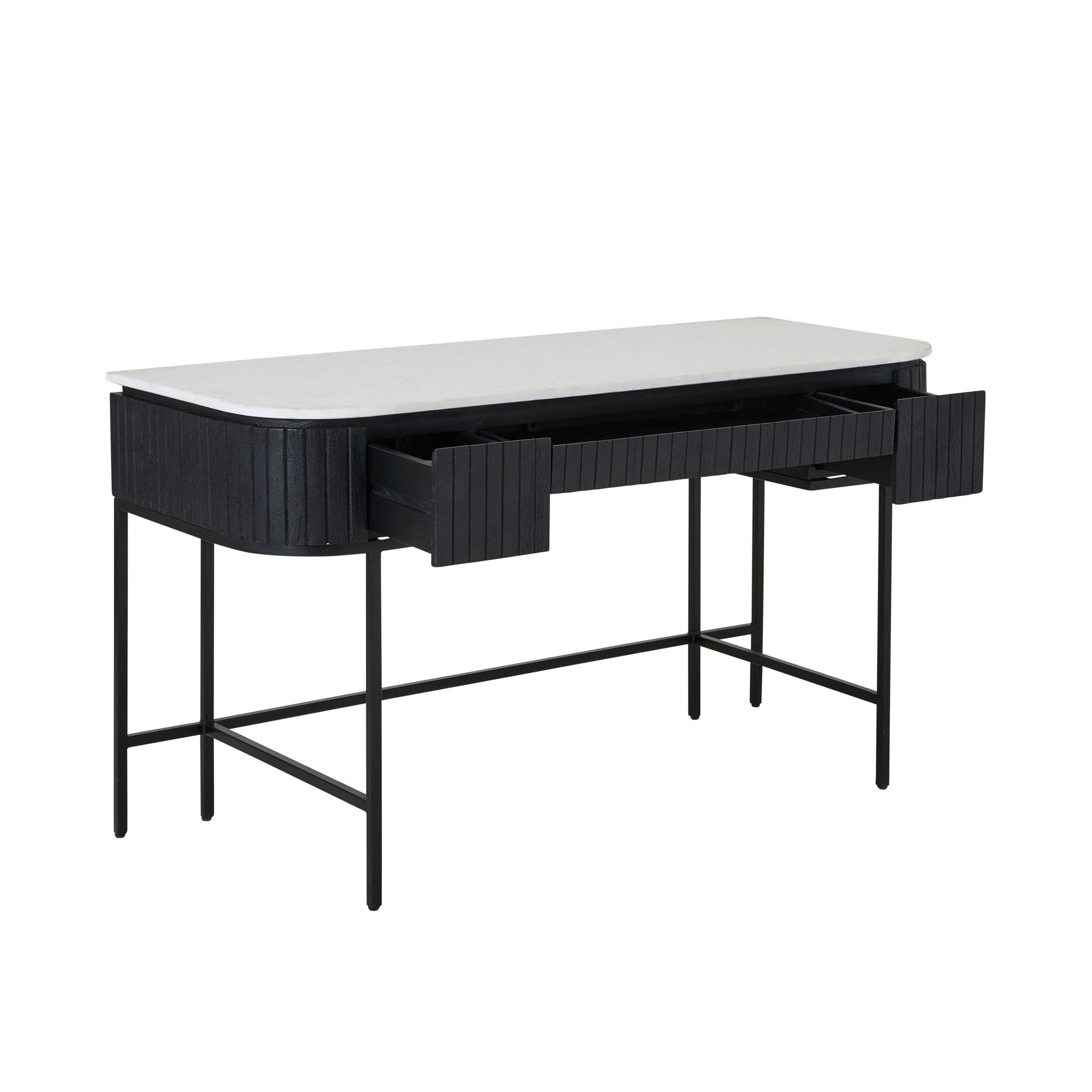 Deva Large 3 drawer Desk Black