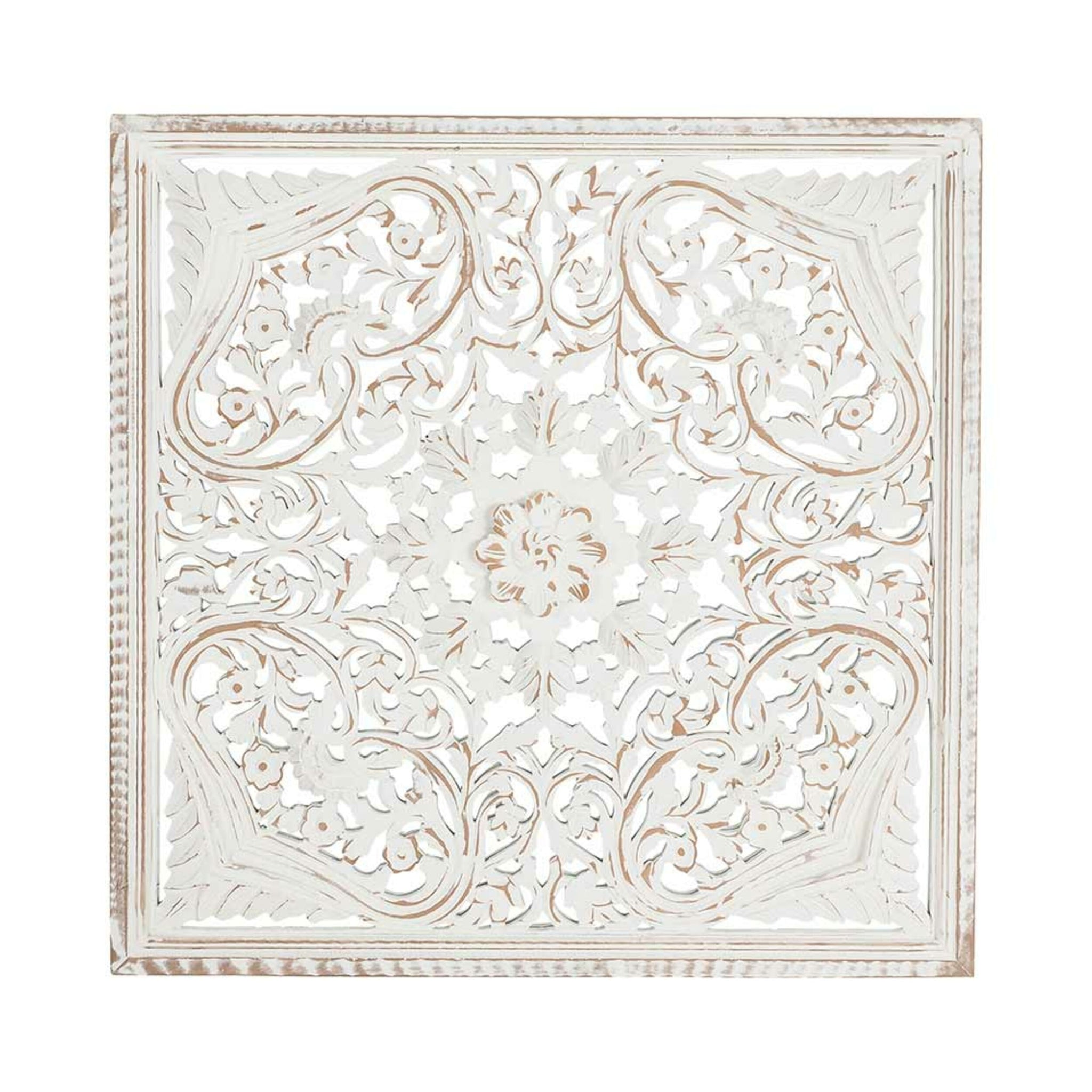 Frieze Square Hand Carved White Panel 90x90cm