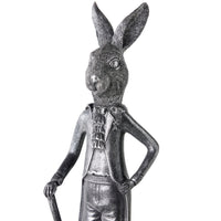 Dapper Rabbit Statue Pewter 10x10x35cm