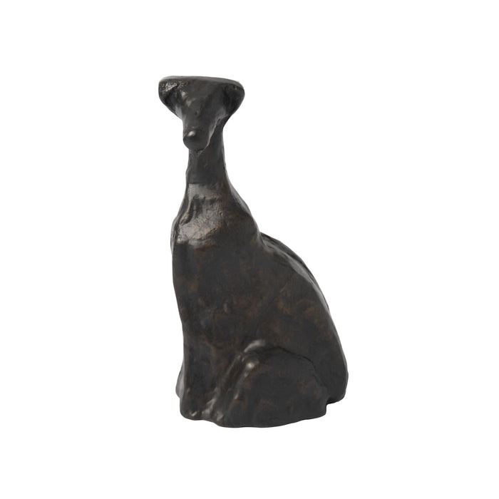 Atelier Animalia Sitting Whippet Statue Noir
