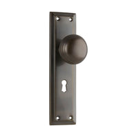 0842 Door Knob Richmond Lock Pair Antique Brass H200xW50xP62mm