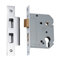 2169 Mortice Lock Euro Chrome Plated CTC47.5mm Backset 57mm