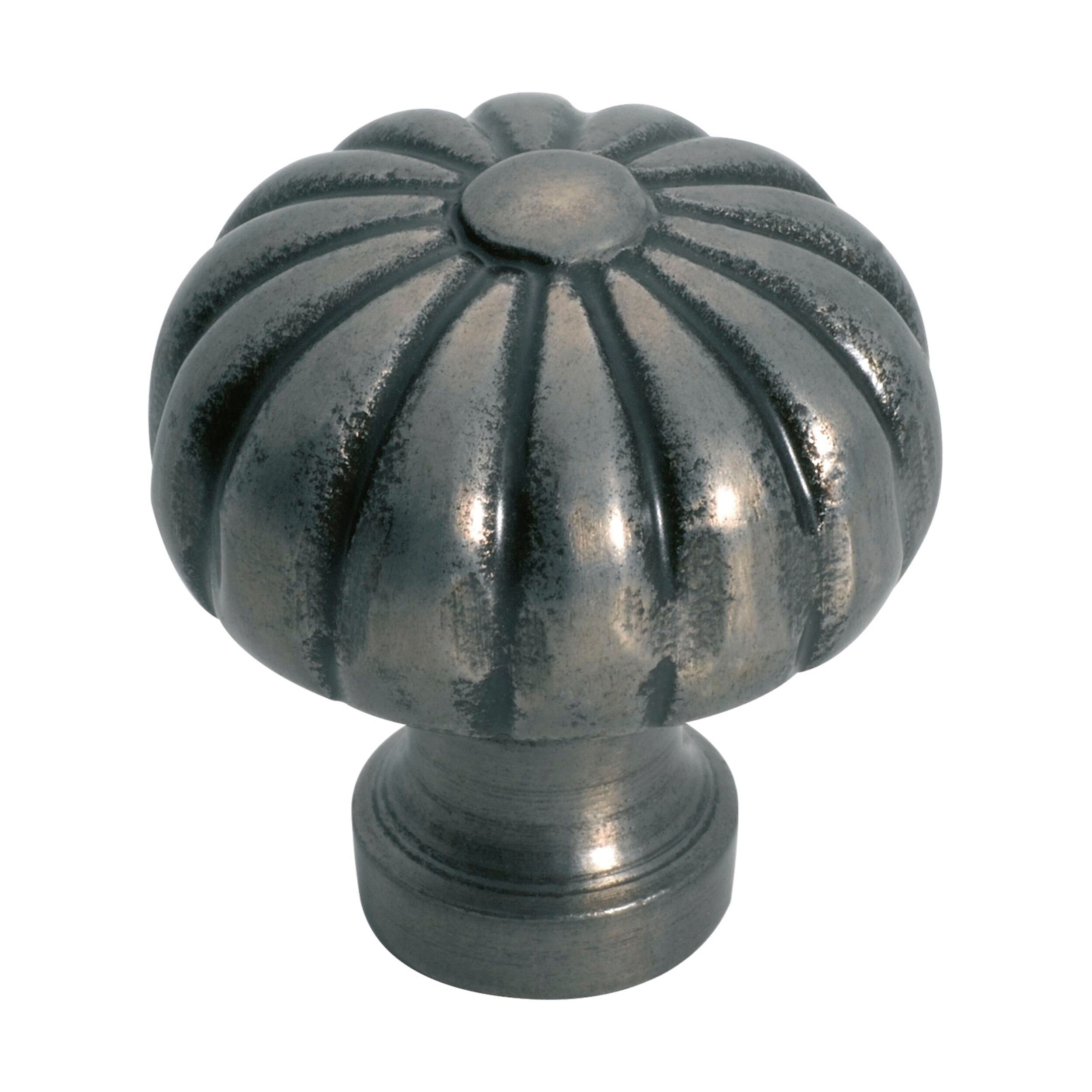 3706 Cupboard Knob Fluted Iron Polished Metal D32xP36mm