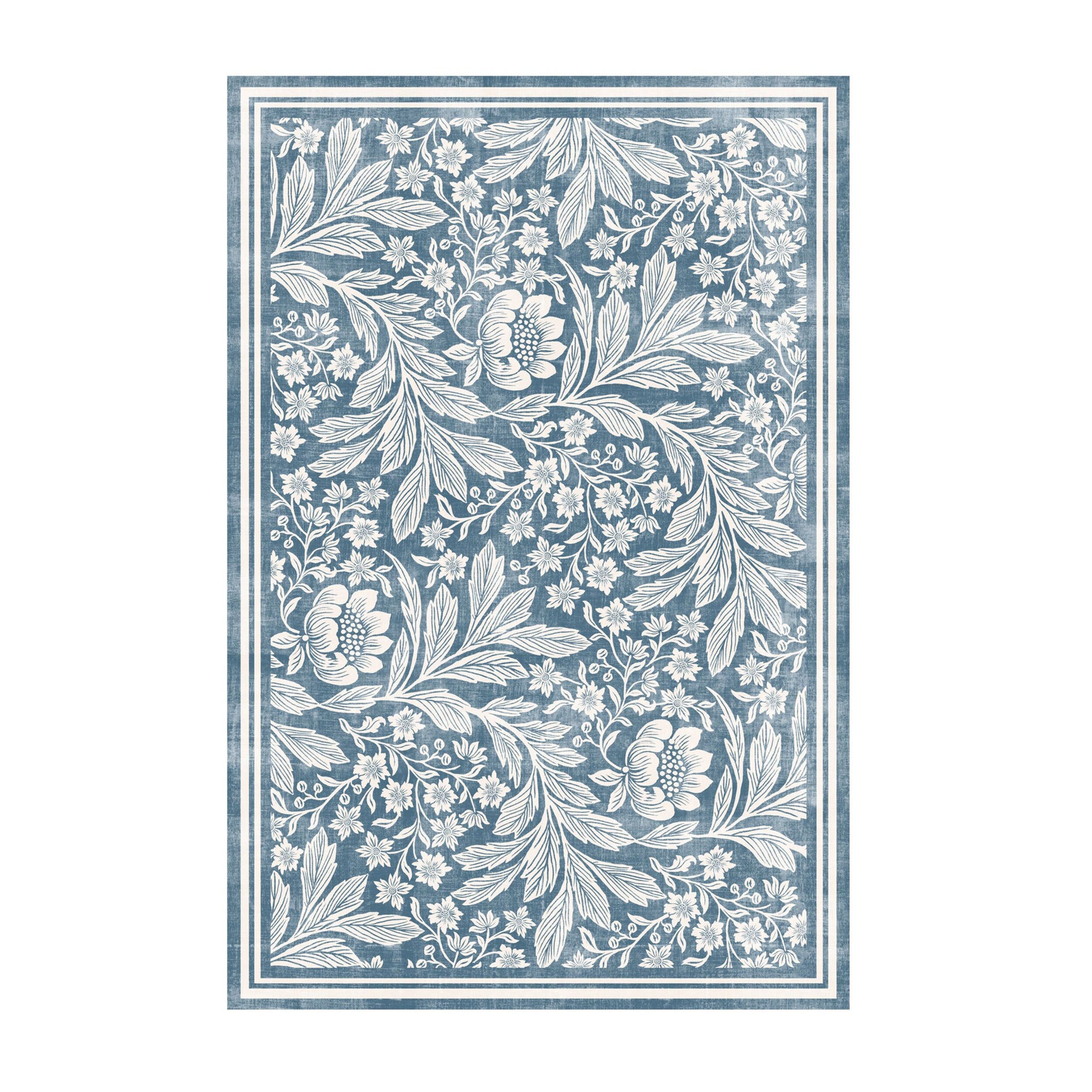 Florentine Silky Soft Washable Doormat Blue 60x90cm