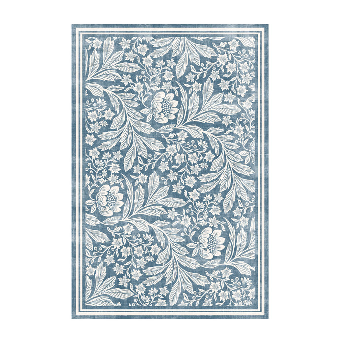 Florentine Silky Soft Washable Doormat Blue 60x90cm