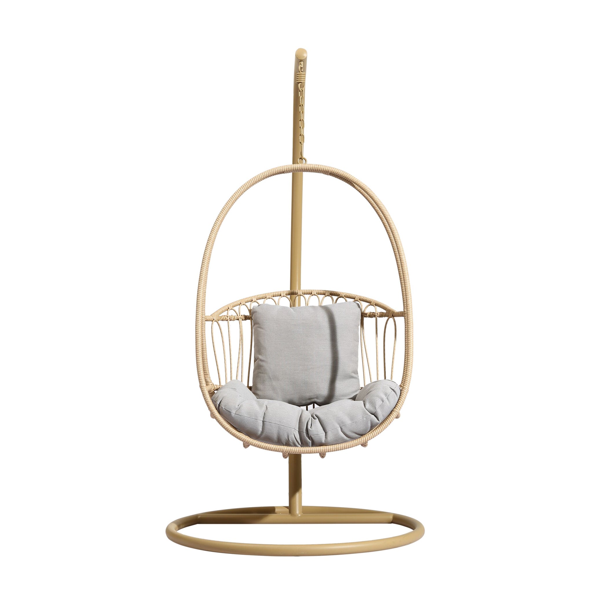 Byron Hanging Chair Natural/Taupe Grey Cushion