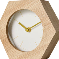Hexagon Mantel Clock 18x6x15.5cm