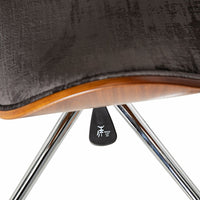 Jetson Desk Chair Timber Veneer Back Brushed Basalt Velvet