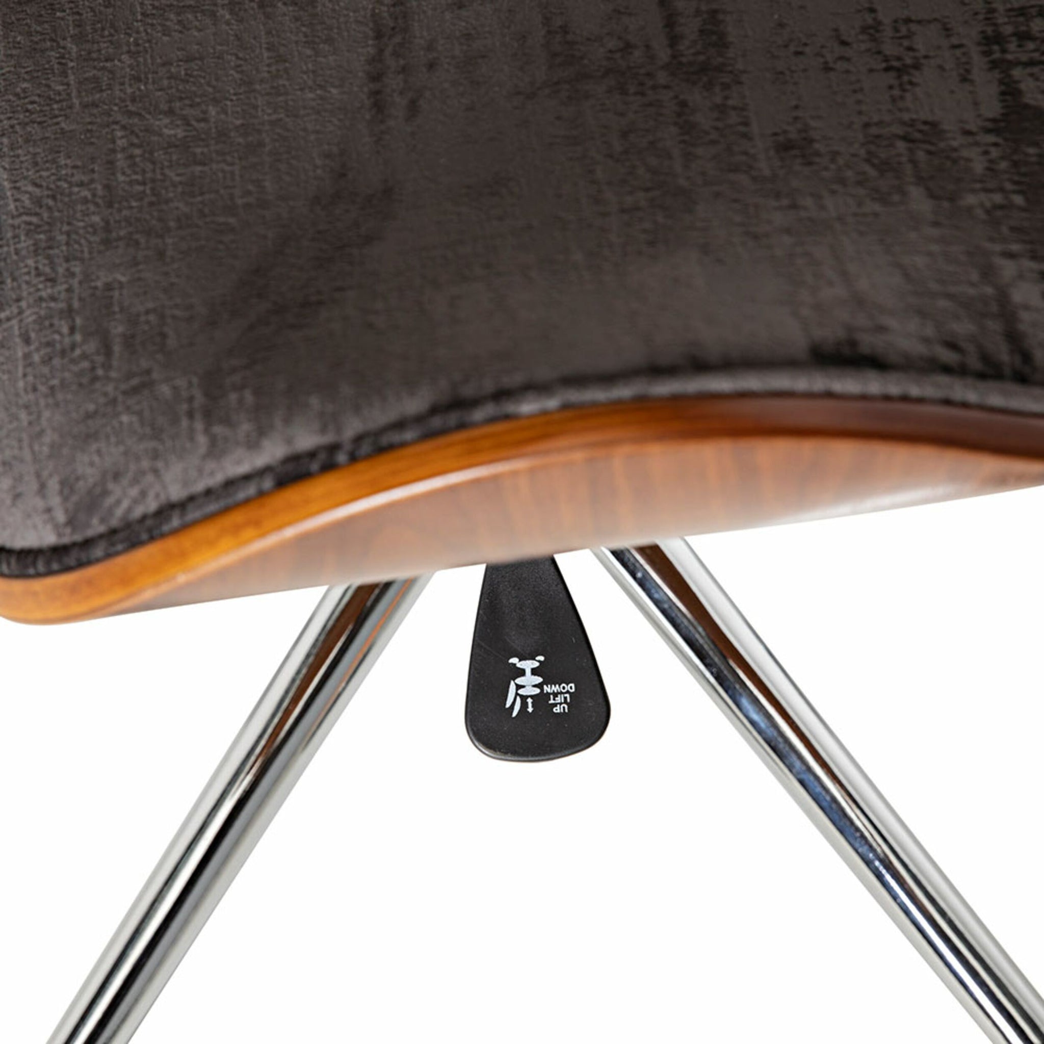 Jetson Desk Chair Timber Veneer Back Brushed Basalt Velvet