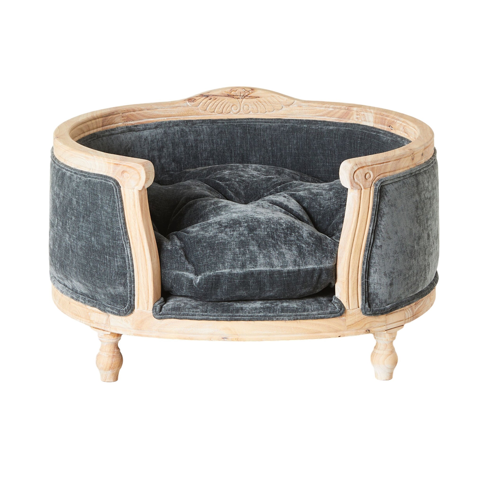 Luxe Dog Bed Slate Blue 75x70x44cm