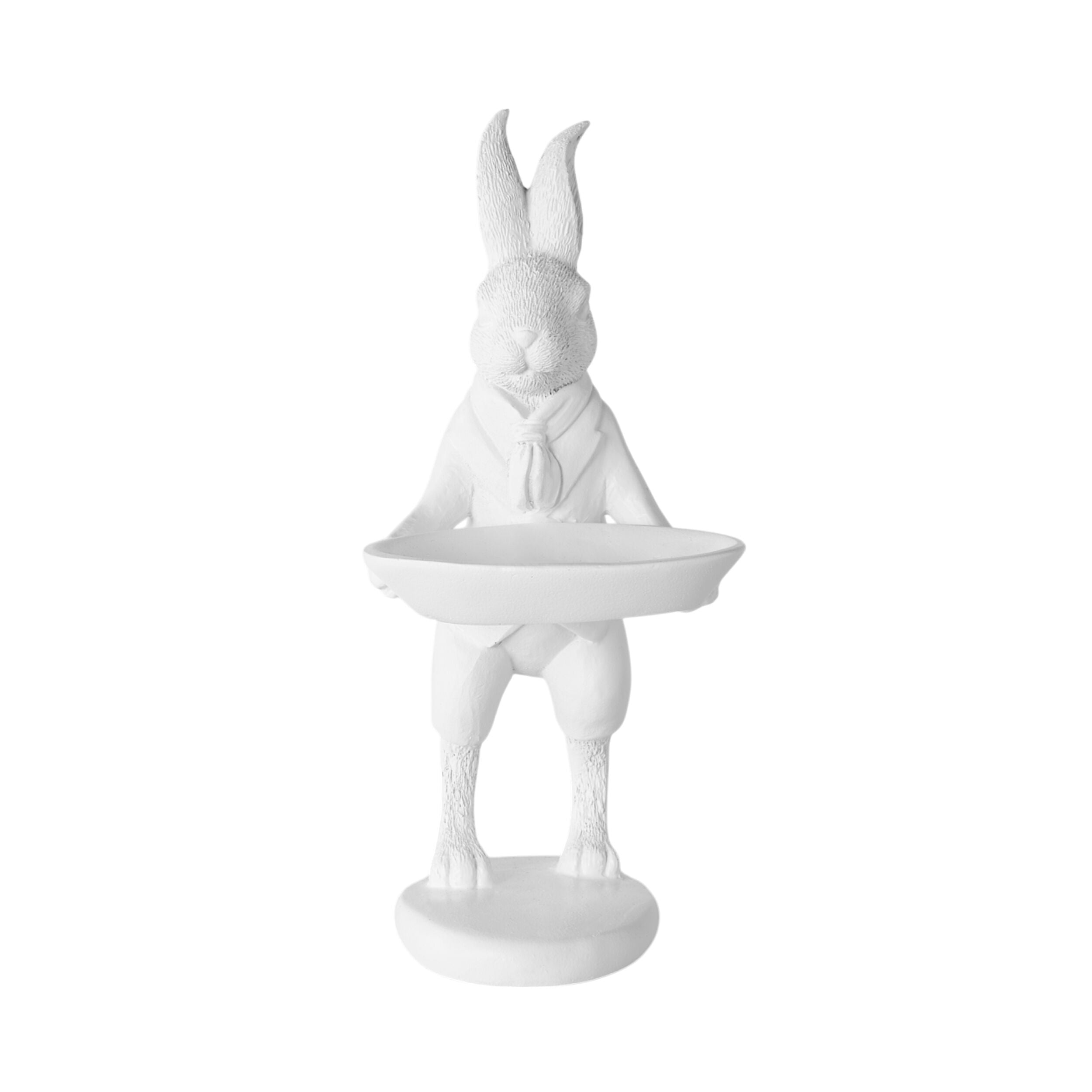 Waiter Rabbit Statue White 12x15x24cm