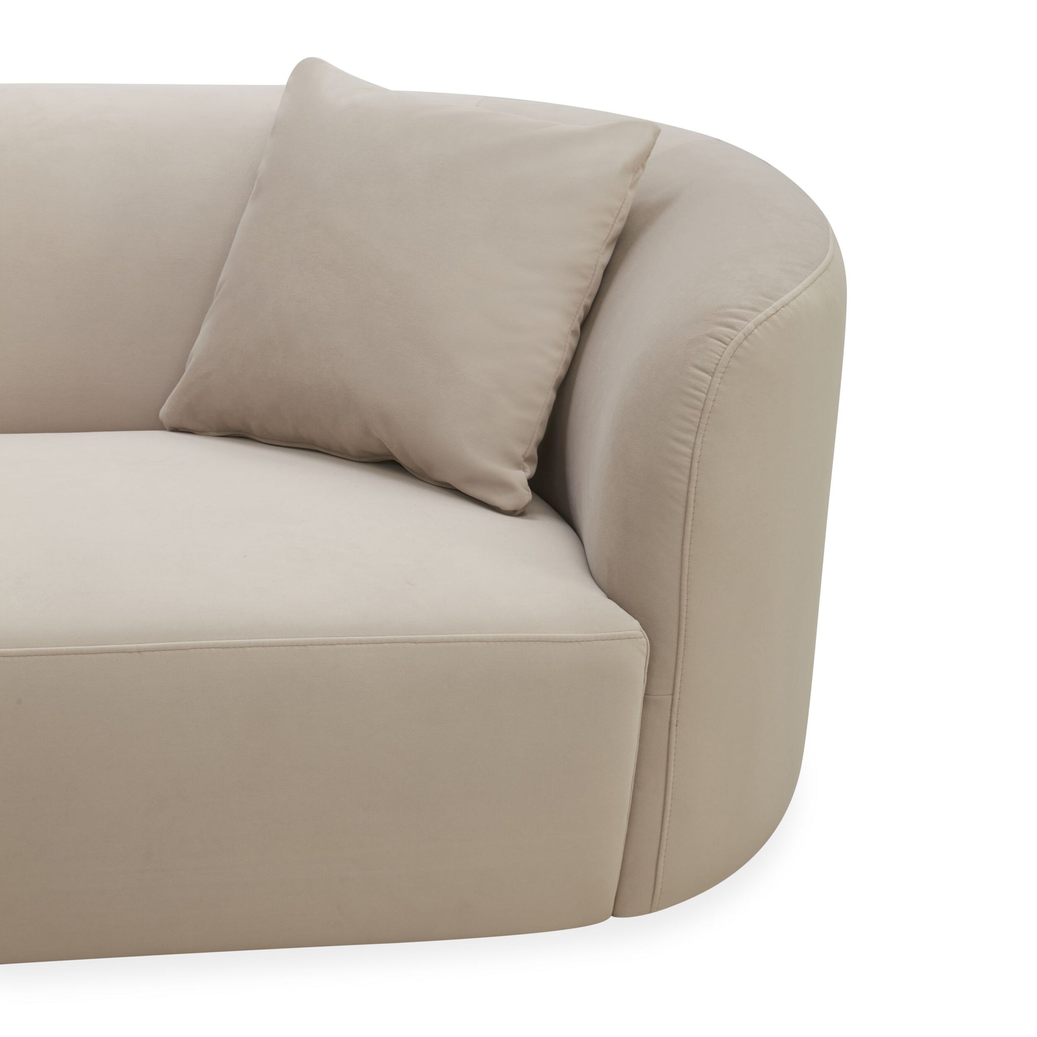 Wylder 4 Seater Curved Sofa Velvet Taupe
