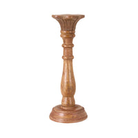 Sati Scalloped Wooden Candle Holder Large