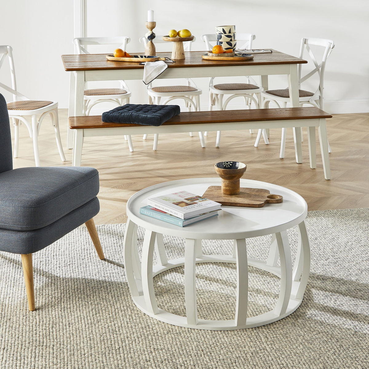 Ink Round Coffee Table White Early Settler AU