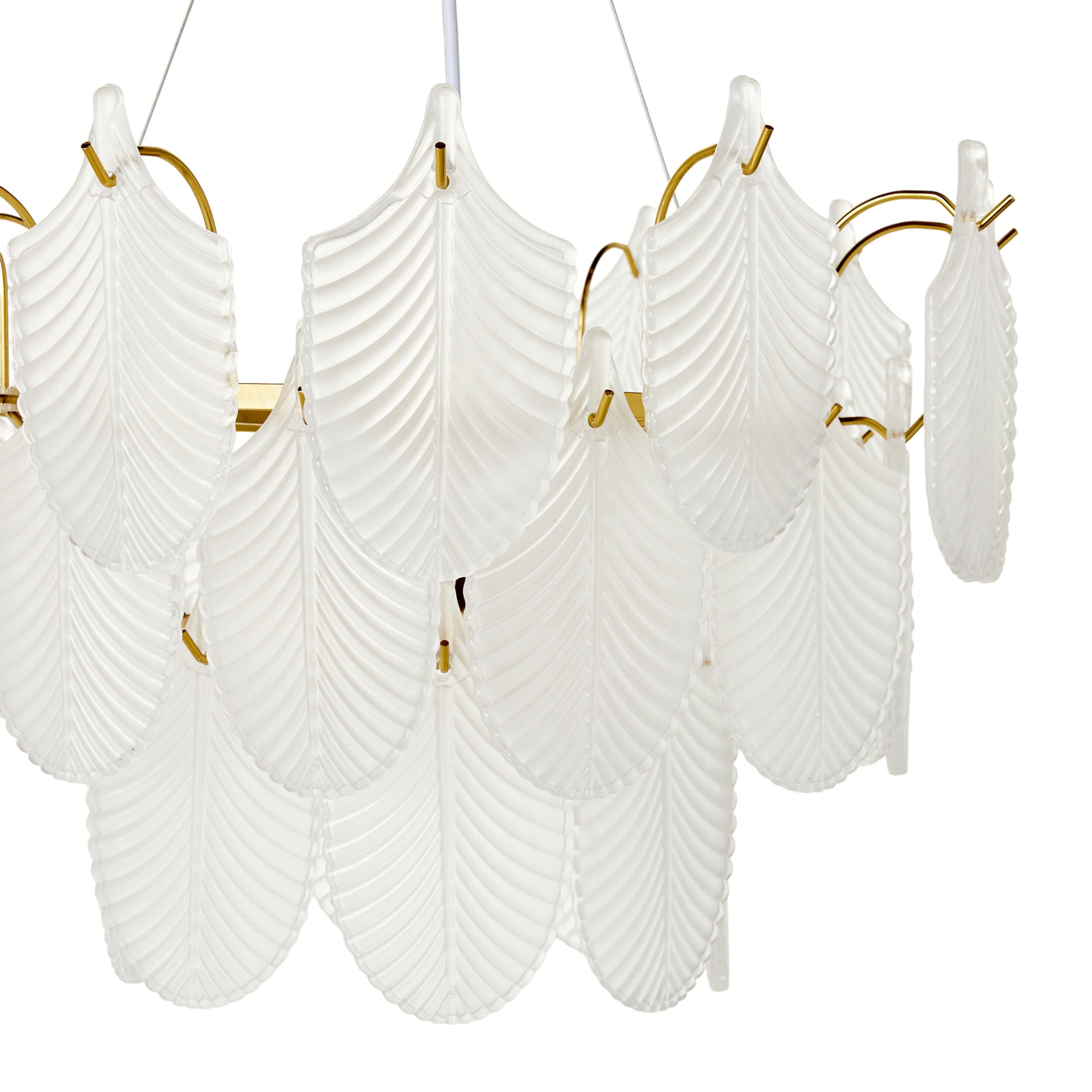 Greta Glass Leaf 7 Light Pendant 21x50cm