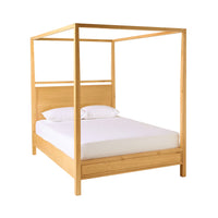 Avalon Queen Four Poster Bed Light Oak