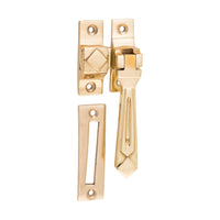 1738 Casement Fastener Deco Polished Brass W50xP25mm Drop 85mm