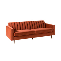 Stitch 3 Seater Velvet Sofa Copper