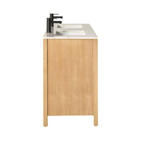 Oliver Double Bathroom Vanity Teak with Stone Top 1510mm Package