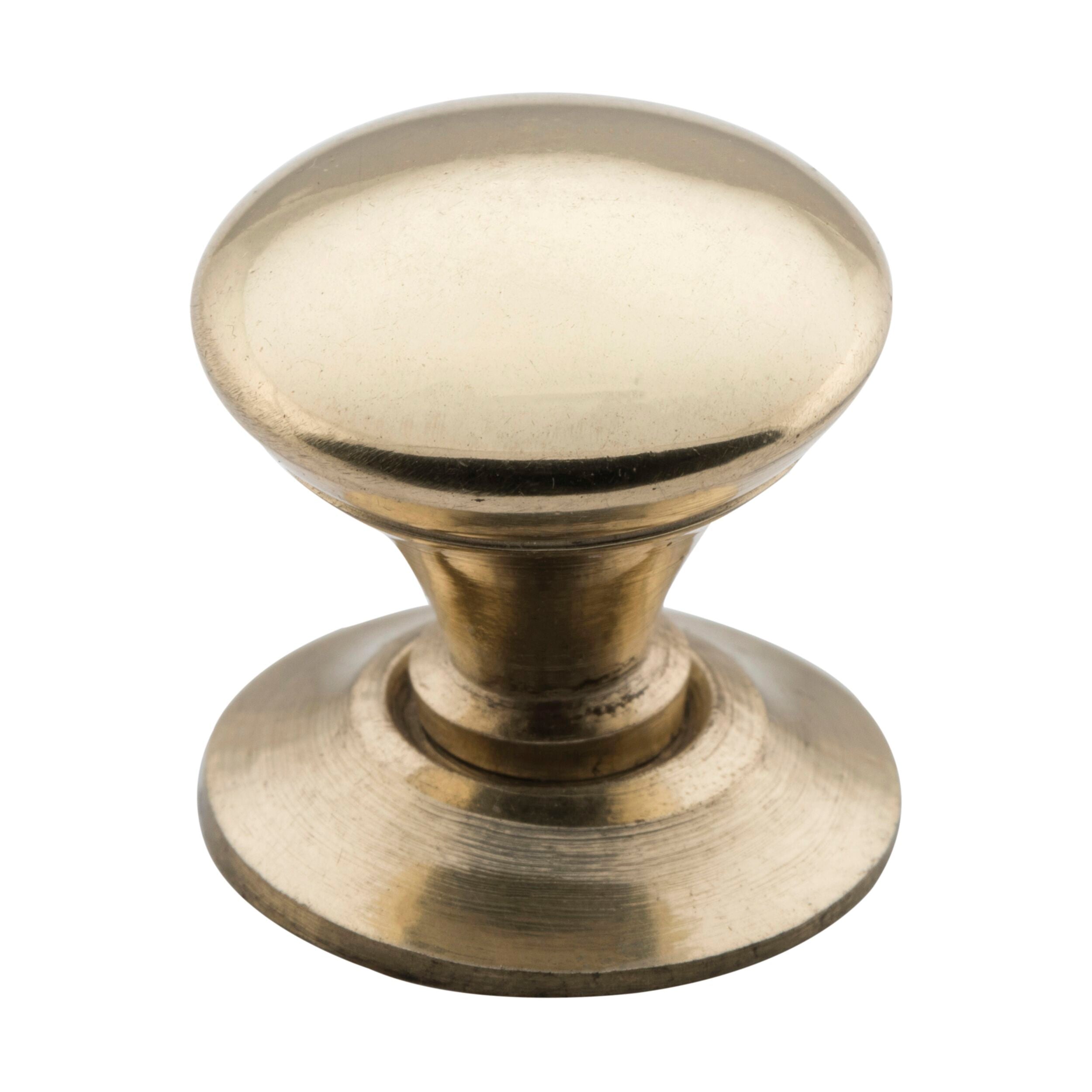 3665 Cupboard Knob Sheet Brass Victorian Polished Brass D19xP21mm