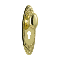 0986E Door Knob Fitzroy Euro Pair Polished Brass H205xW63xP60mm