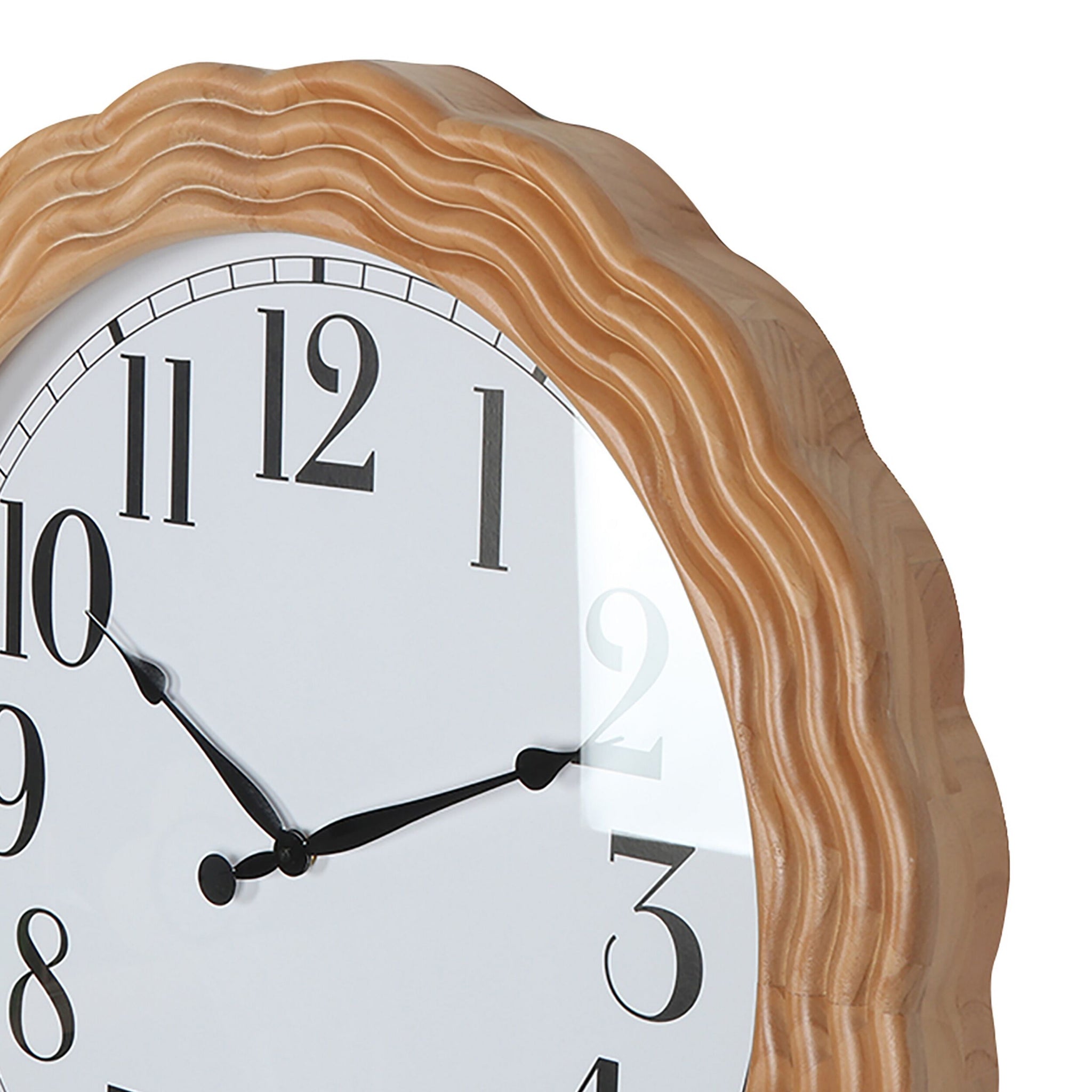Wavy Wooden Wall Clock 68Cm
