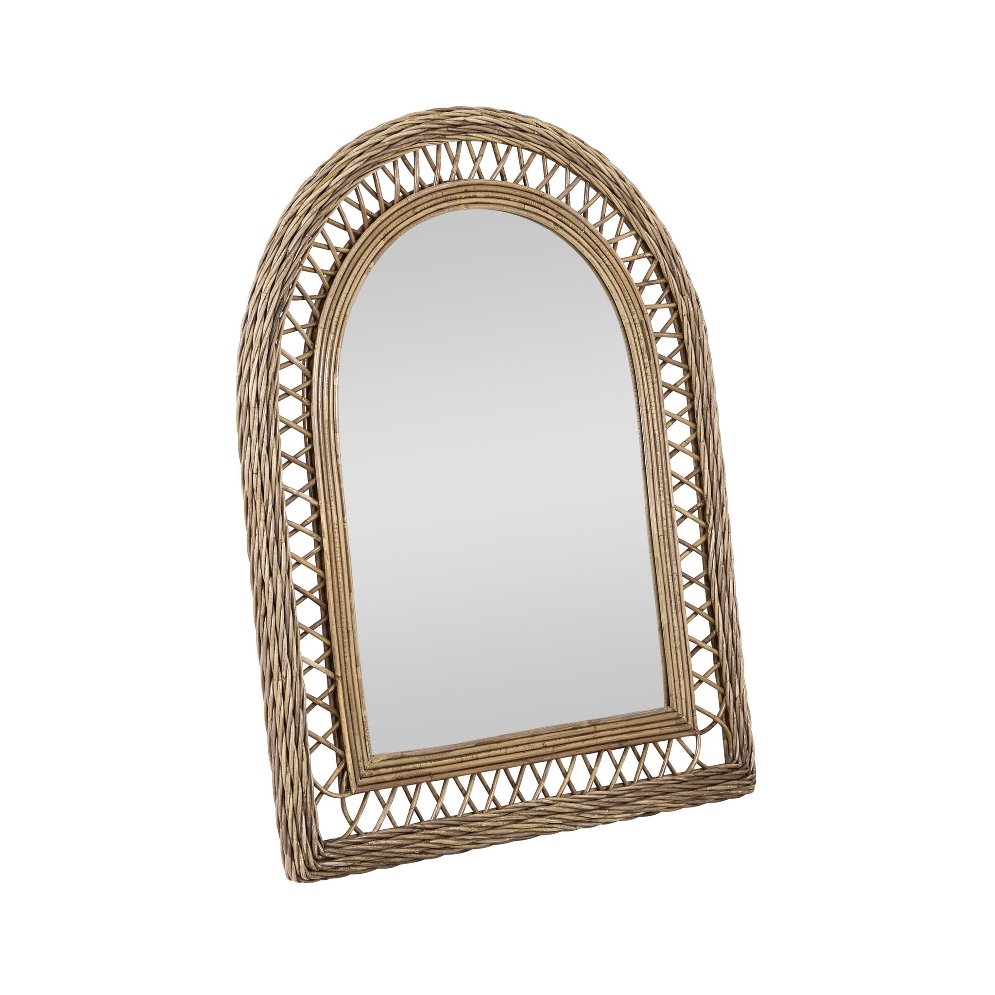 Martinique Rattan Arched Mirror 80cm