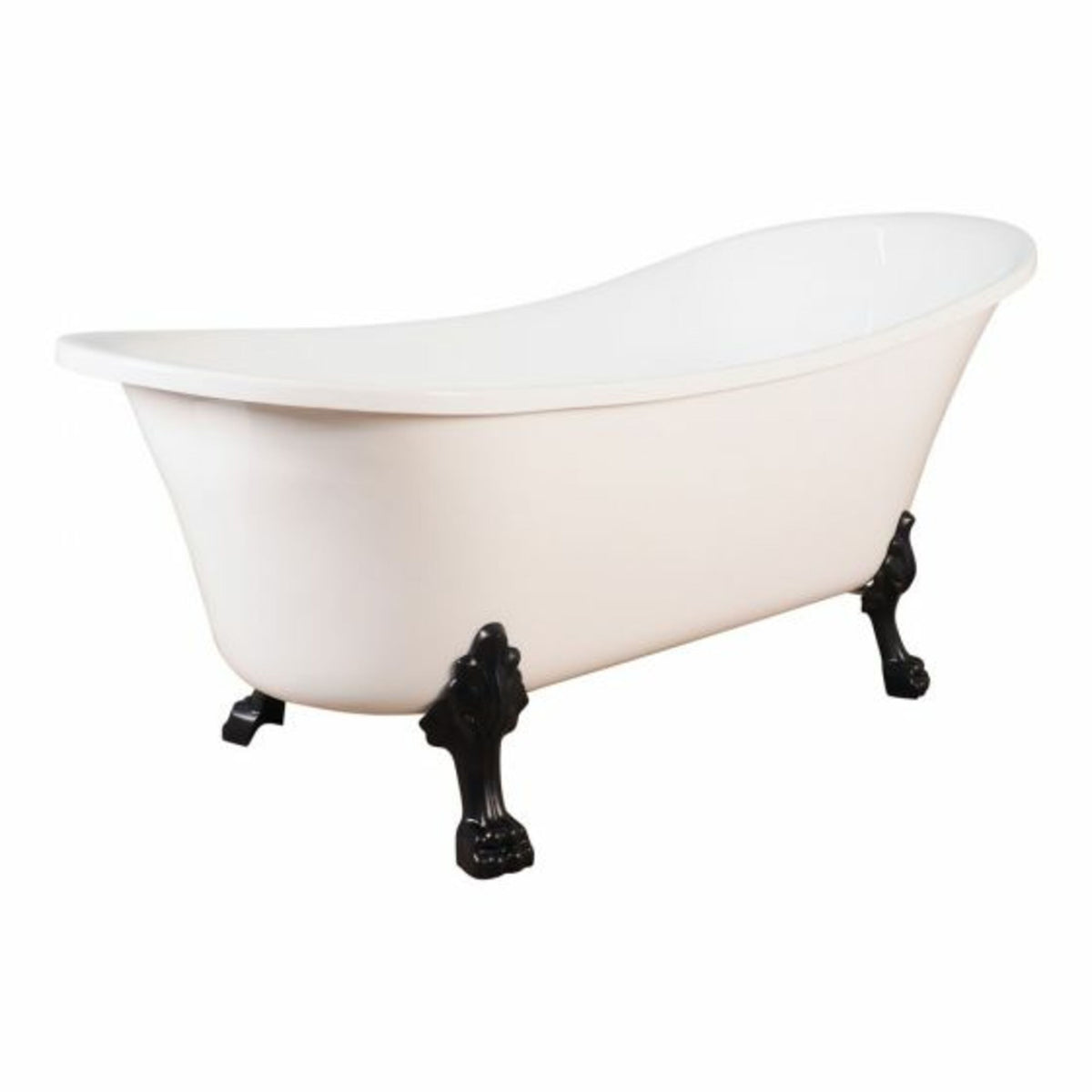 Alto White Bath 1700mm with Black Feet Package