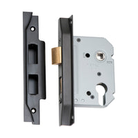 2189 Mortice Lock Euro Rebated Matte Black CTC47.5mm Backset 57mm