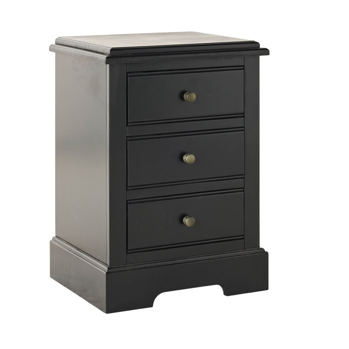 Clover 3 Drawer Bedside Table Black