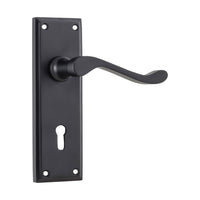 9619 Door Lever Camden Lock Pair Matte Black H152xW50xP60mm