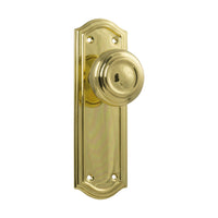 1072 Door Knob Kensington Latch Pair Polished Brass H175xP57xW58mm