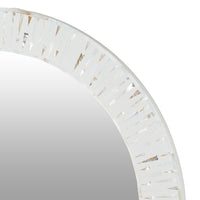 Mother Of Pearl White Round Frame Mirror 76x2.50cm