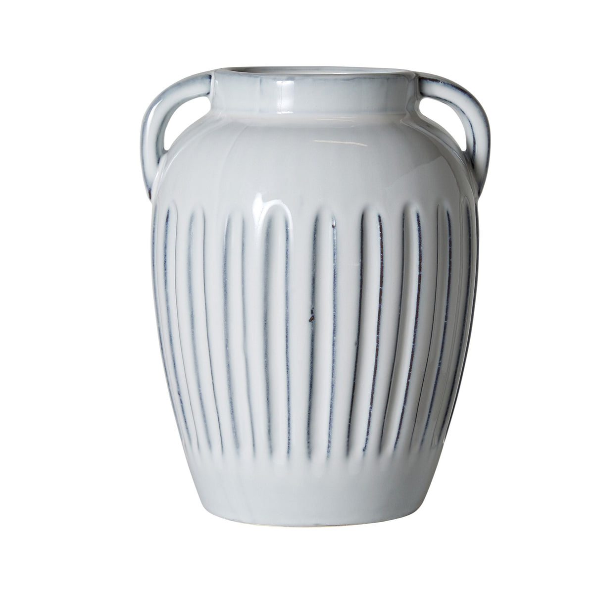 Salerno Ribbed Amphora Ceramic Vase