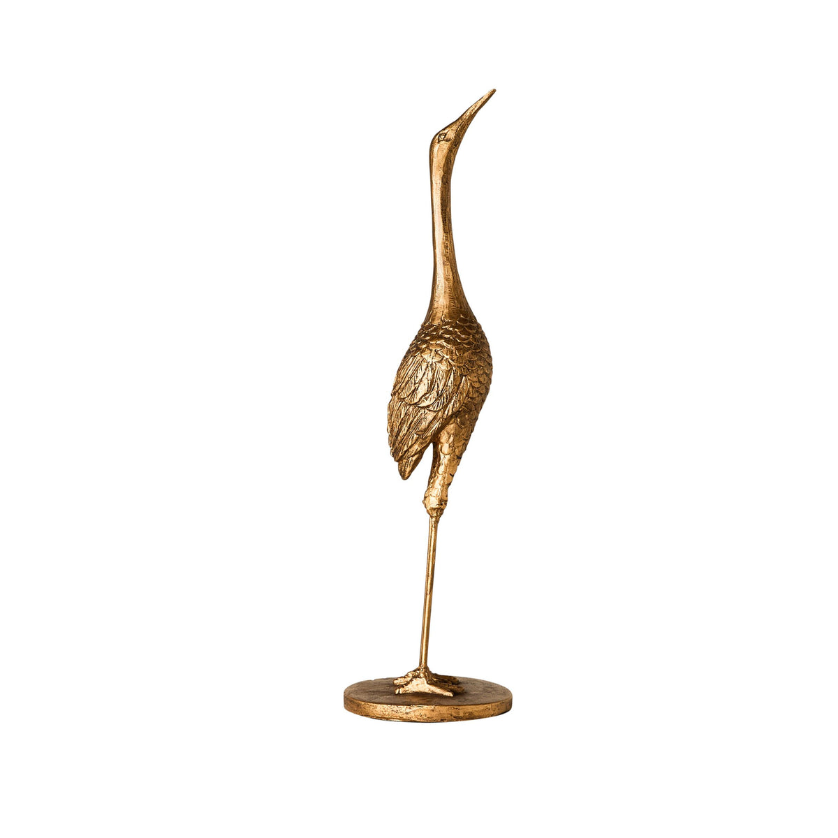Brass Crane Statue