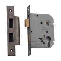 6155 Mortice Lock Euro Rumbled Nickel CTC47.5mm Backset 57mm