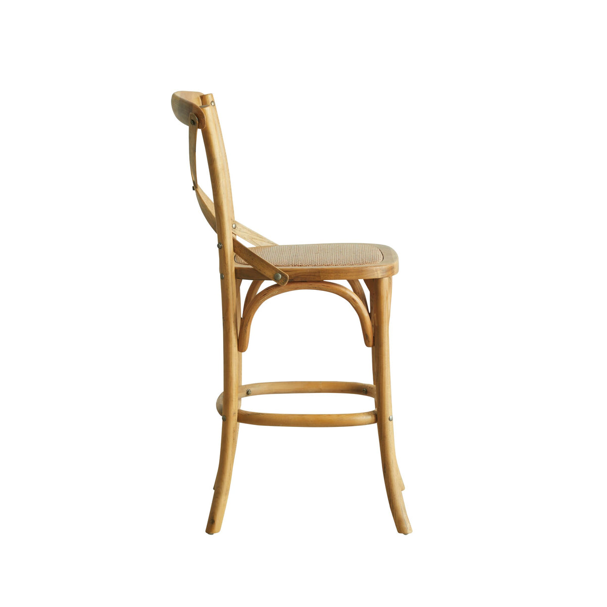Provincial Cross Back Dining Stool Natural Oak