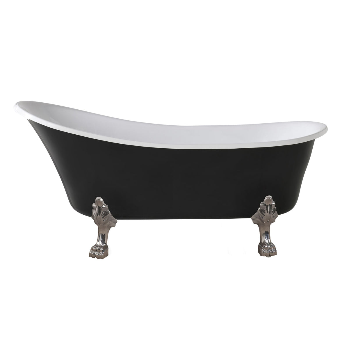 Alto Black Bath 1700mm with Chrome Feet Package