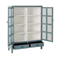 Sansha 2 Door & 2 Drawer Display Cabinet Dove Grey & White