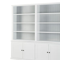 Armand 4 Door Library Shelving Unit 240 x 240cm White