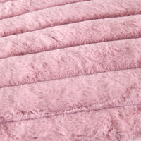 Luxe Rib Faux Fur Throw Blush 130x170cm