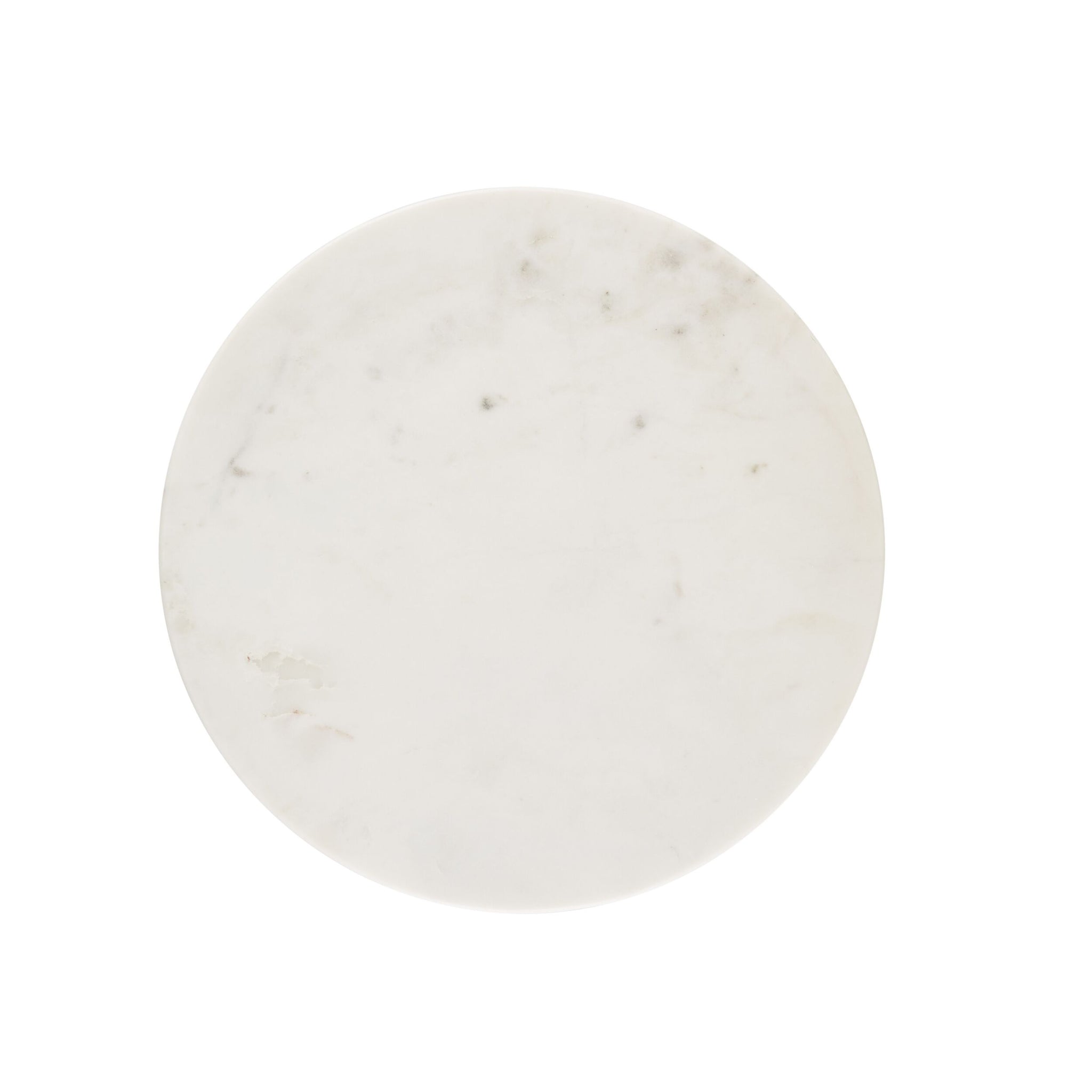 Iron Round Side Table With Marble Top 50cm