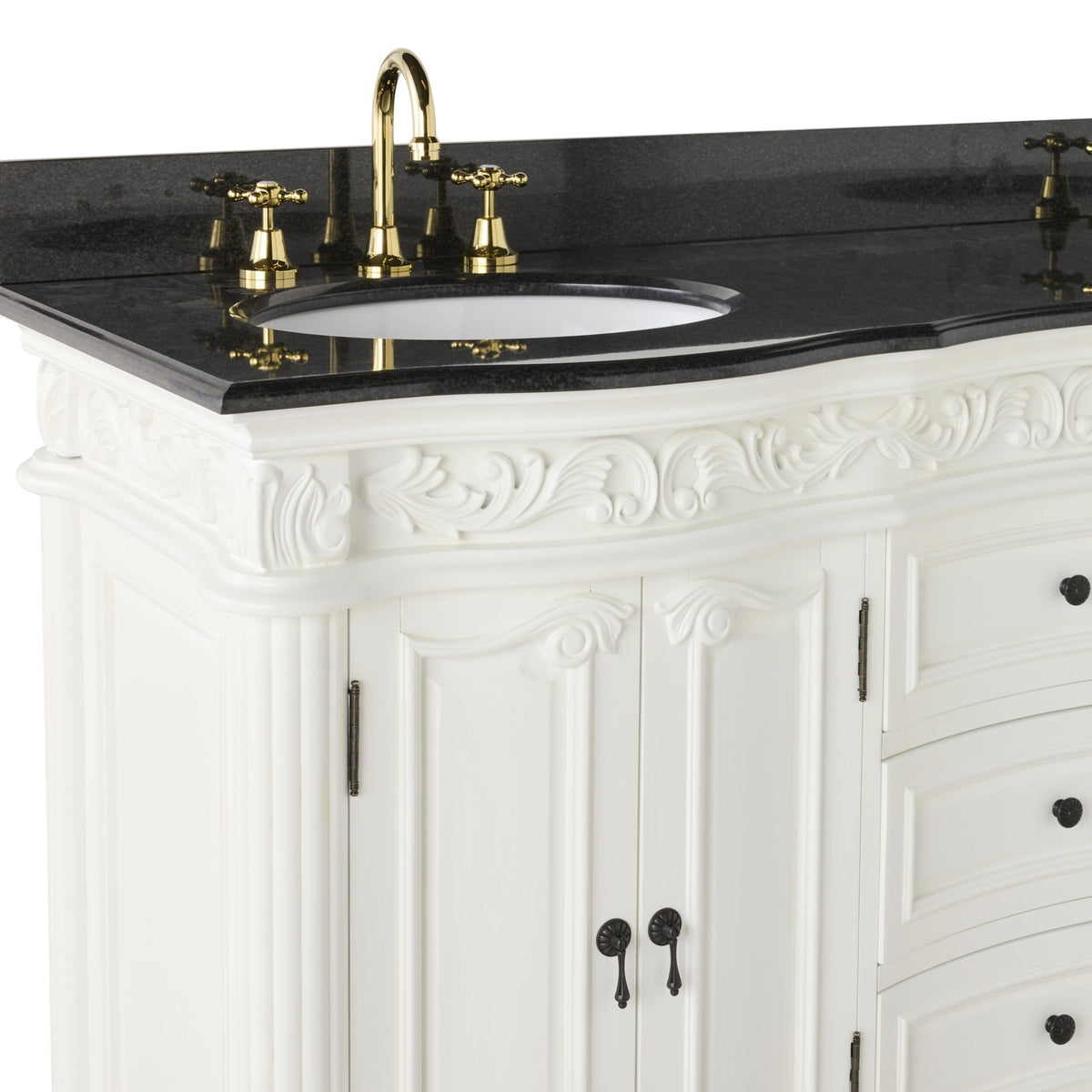 Rosette Granite Top Double Vanity White 1550mm