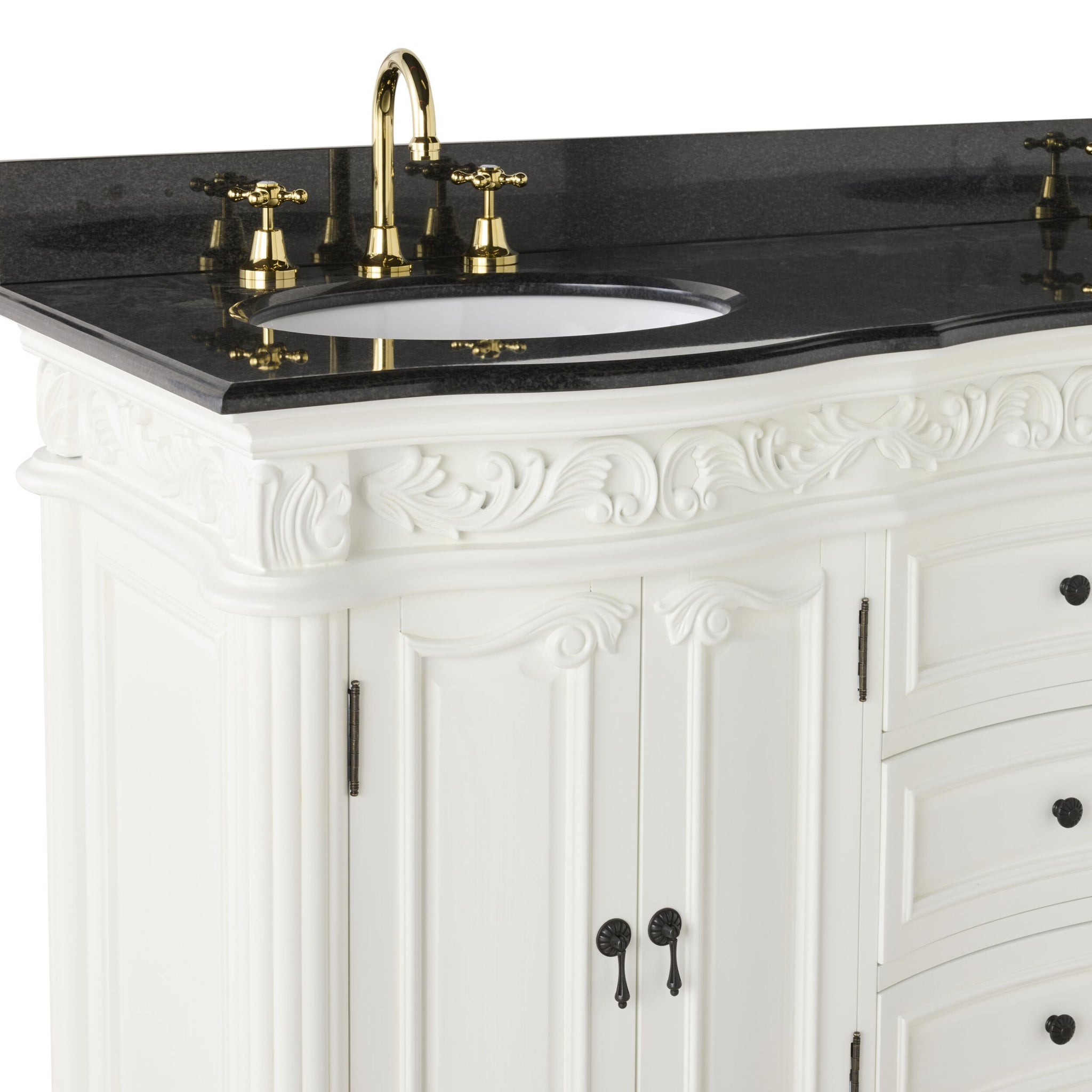 Rosette Granite Top Double Vanity White 1550mm