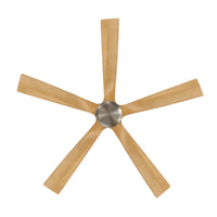 Breeze 132cm Indoor DC Fan - Satin Nickel with Natural Timber Blades