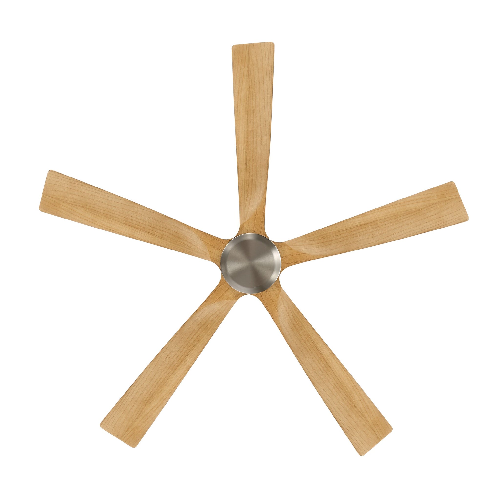 Breeze 132cm Indoor DC Fan - Satin Nickel with Natural Timber Blades