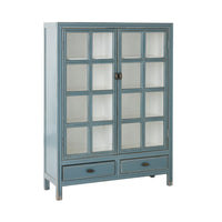 Sansha 2 Door & 2 Drawer Display Cabinet Dove Grey & White